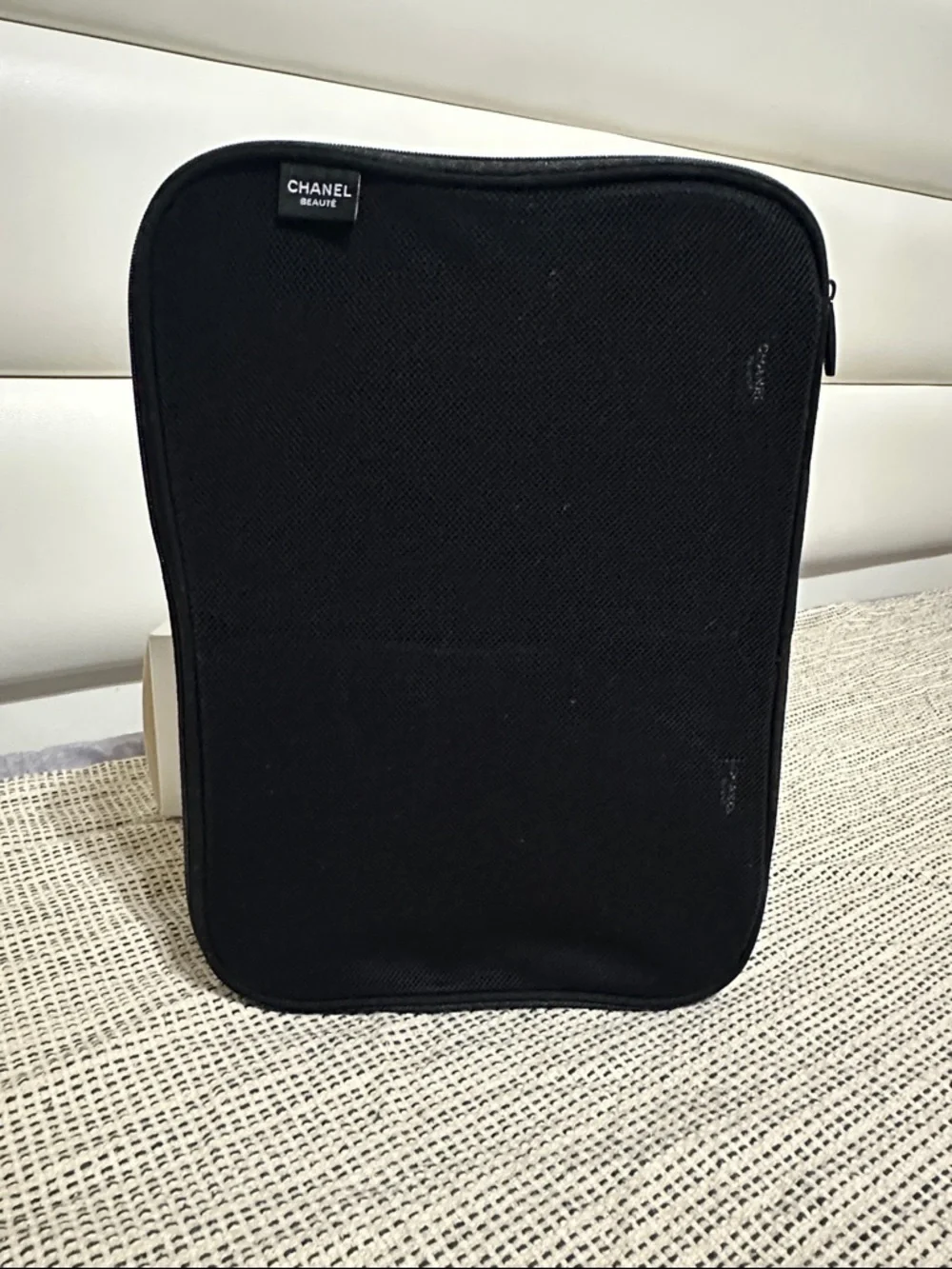 CHANEL Novelty Black Travel Cosmetic Case with Accessories
